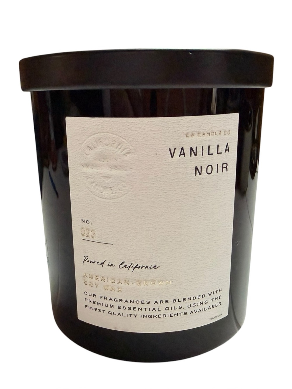Vanilla Noir Scented Candle - Black Jar by Leoban Co. 9 ounces